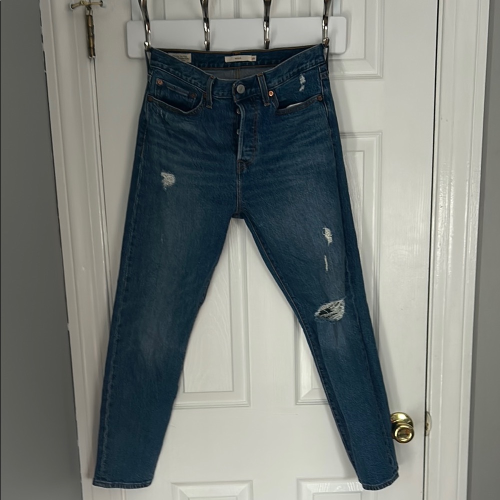 Classic Blue Distressed Women's Jeans